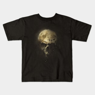 Smoking Night Moon Skull Kids T-Shirt